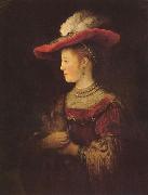 REMBRANDT Harmenszoon van Rijn Portrait of Saskia van Uylenburch painting